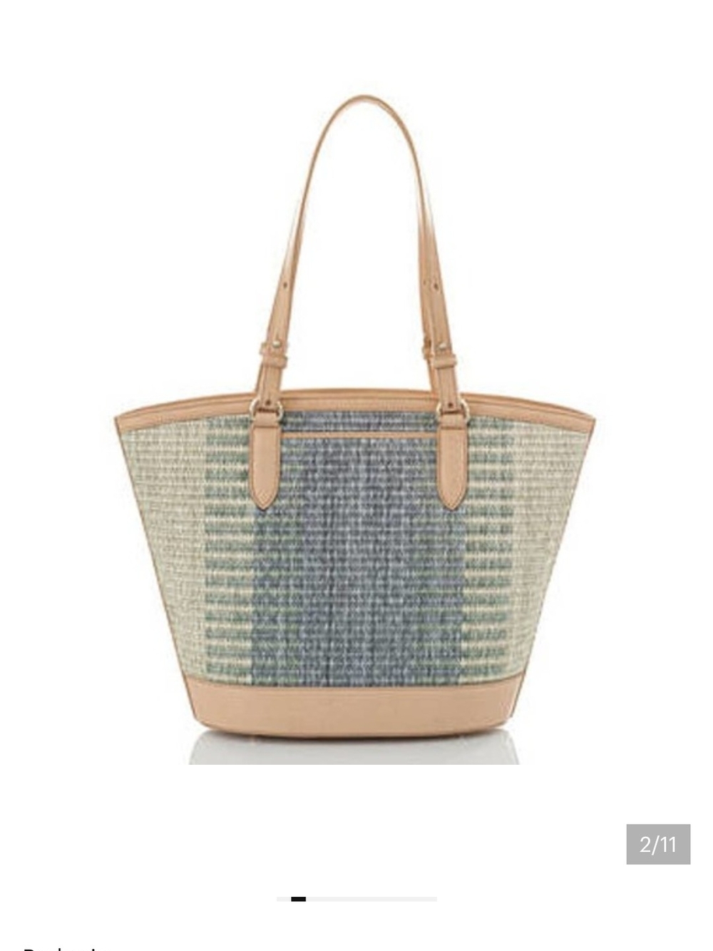 BRAHMIN Woven Tote with Vachetta Leather Trim - Picture 2 of 16